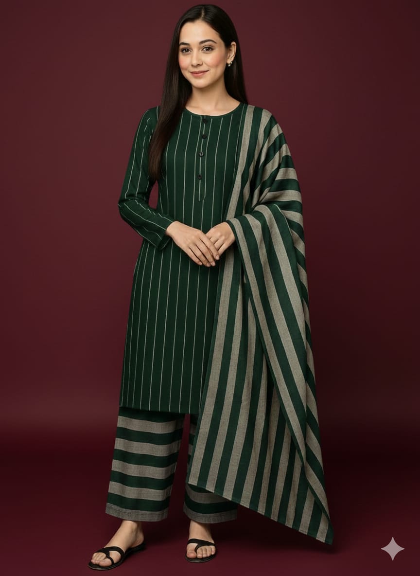3pc Multani Susi Khaadi (Green)