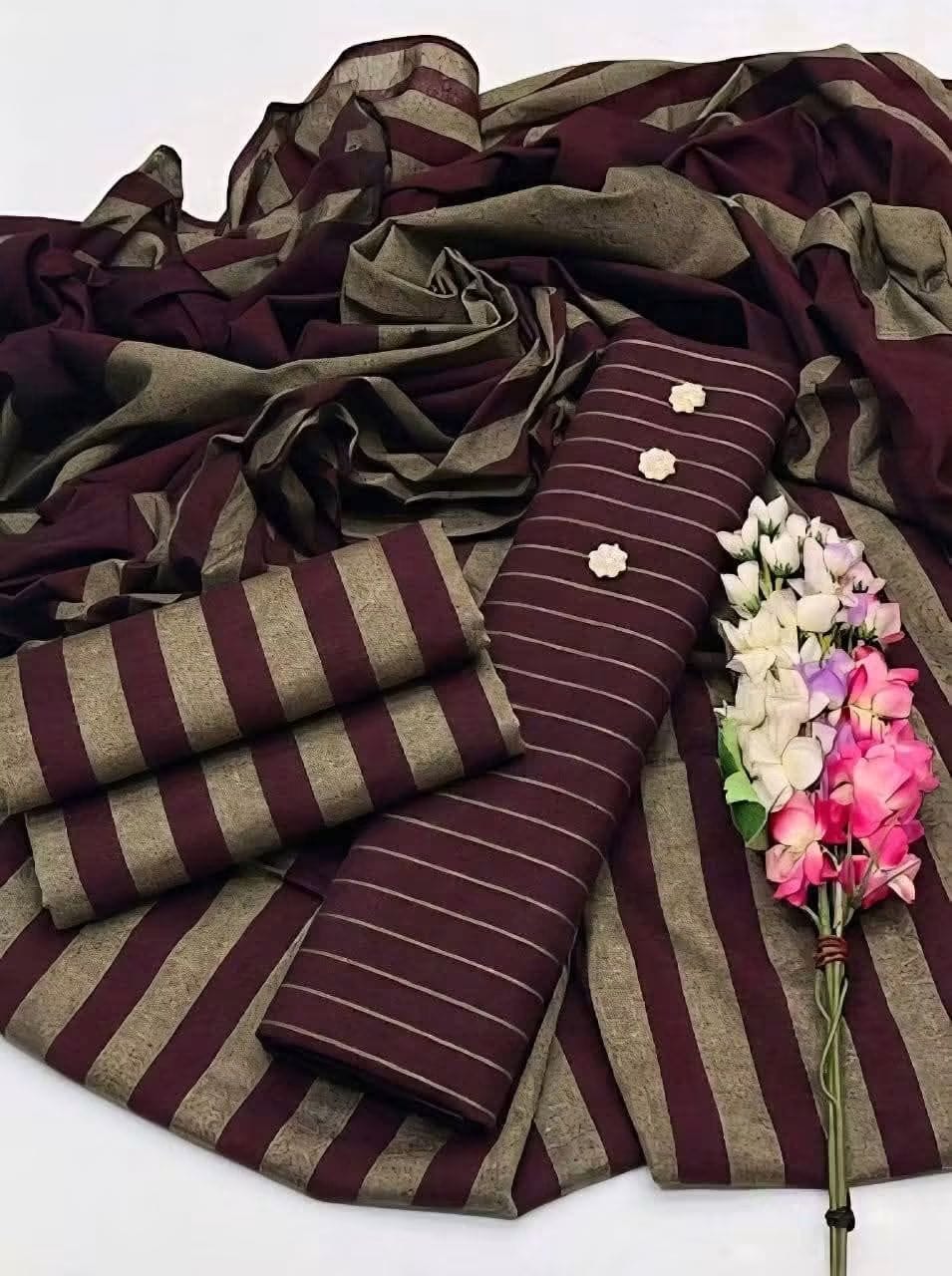 3pc Multani Susi Khaadi (Mehroon)